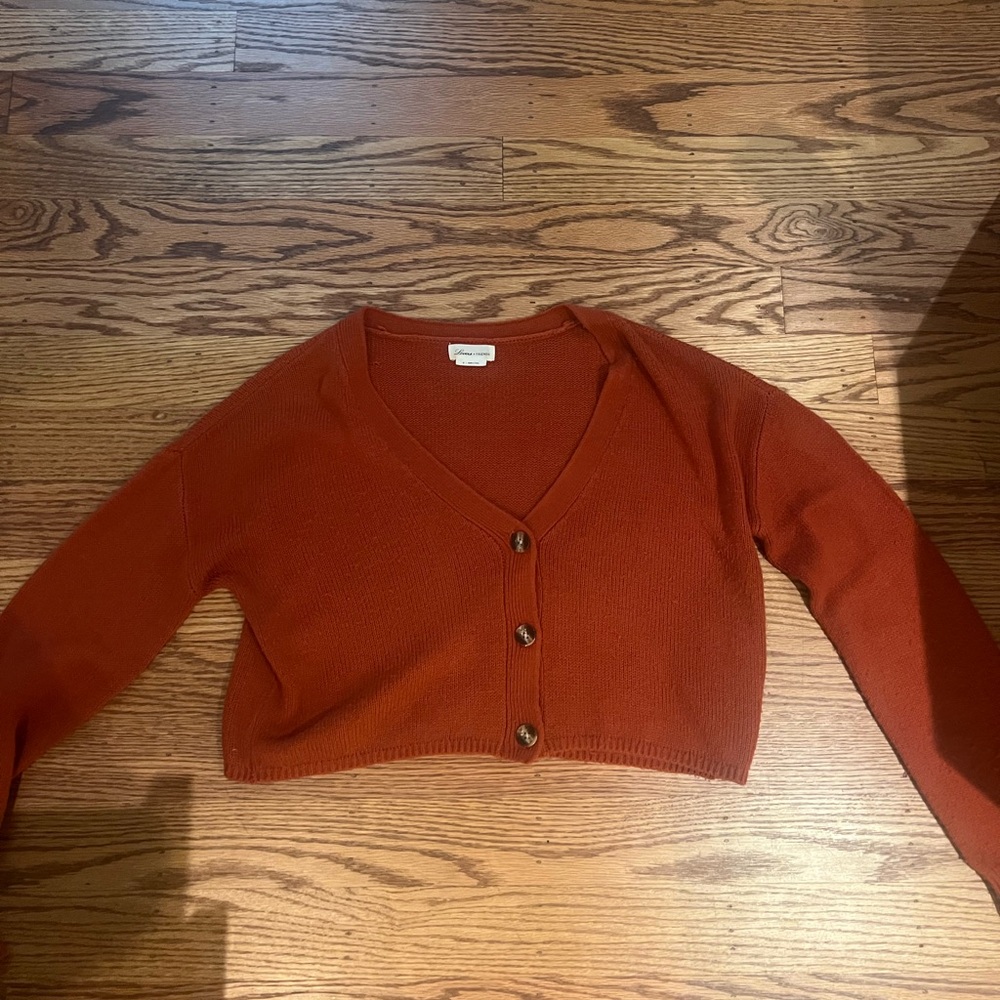 Burnt orange lovers + friends cardigan
